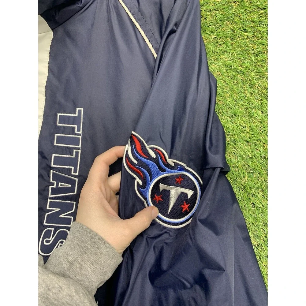 Vintage Tennessee Titans Windbreaker Jacket Mens Large Nylon Full Zip Up 90s